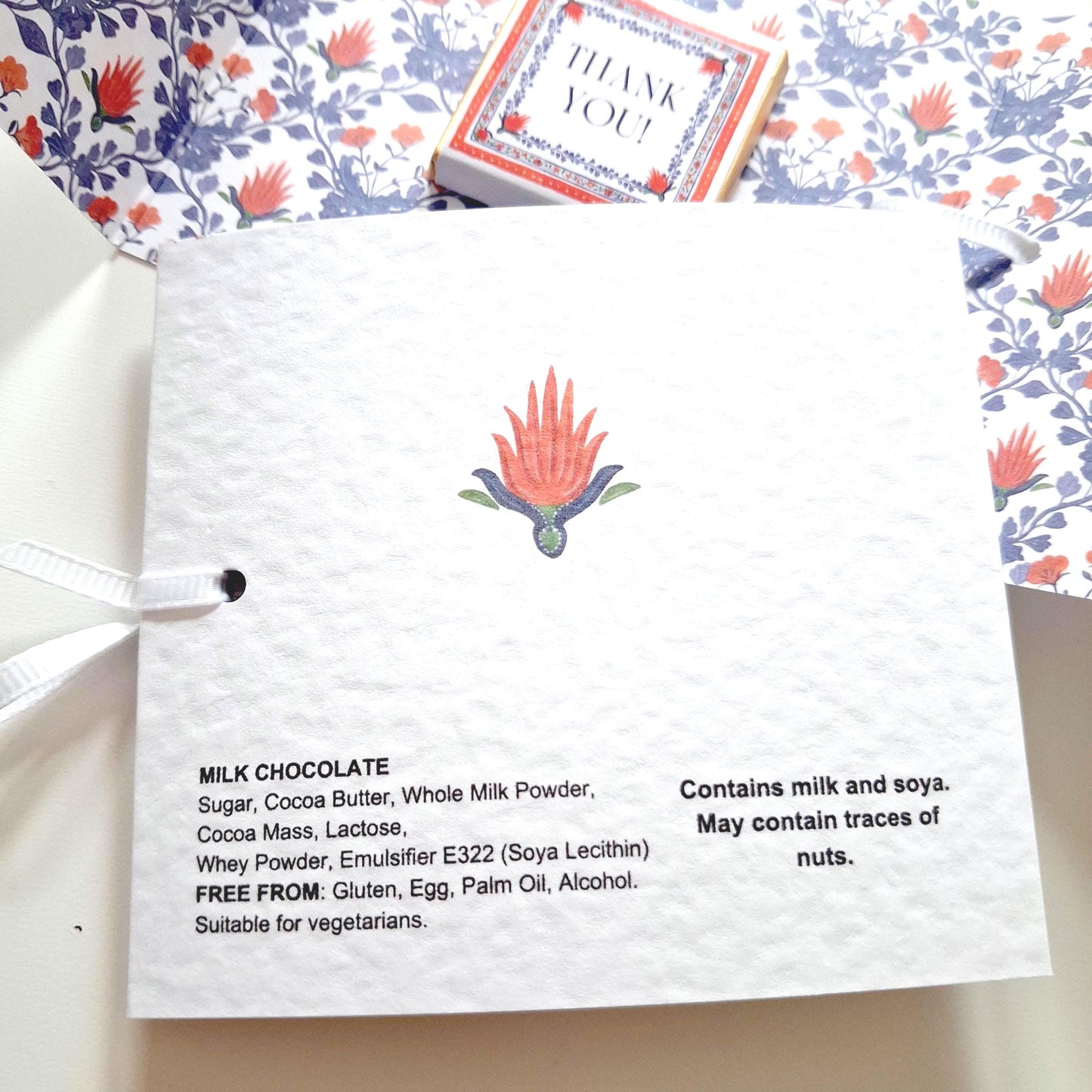 Personalised Floral Wedding Favours – Chocolate Thank-You Treats