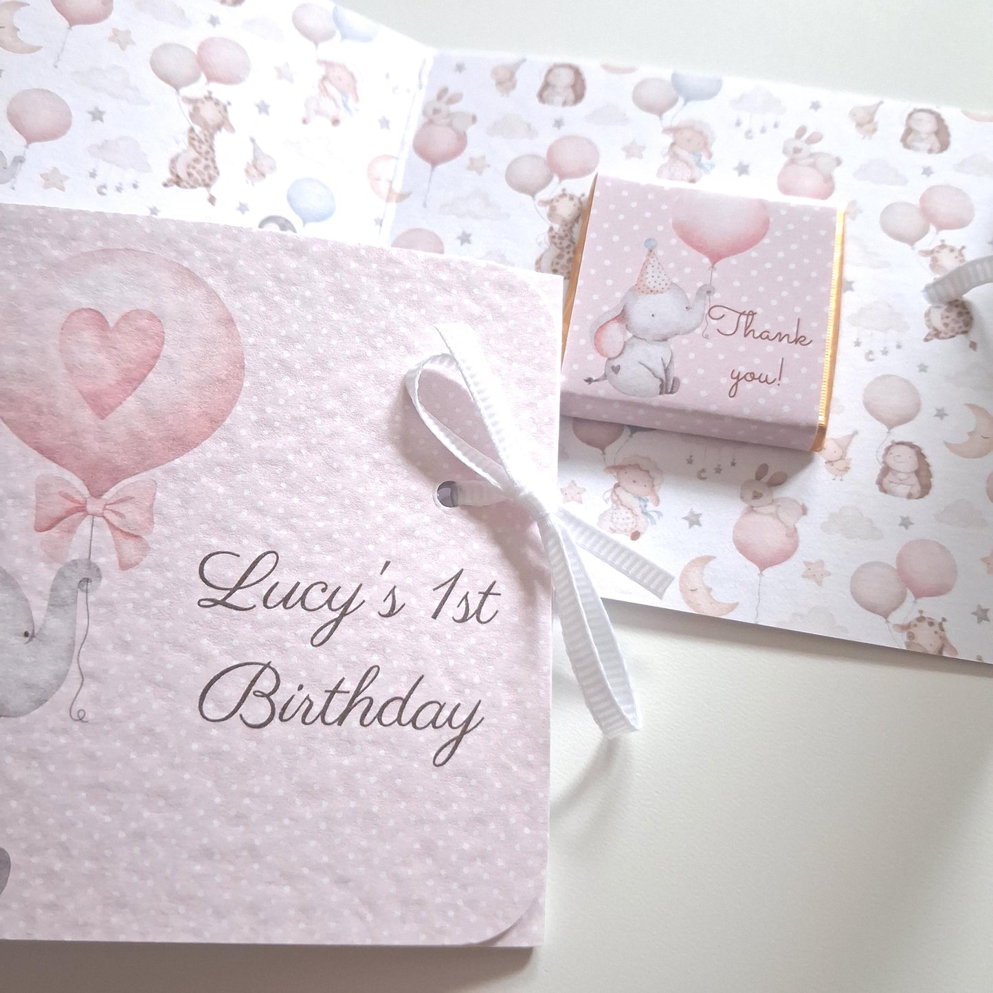 Personalised 1st Birthday Favours for Girls – Chocolate Thank-You Treats