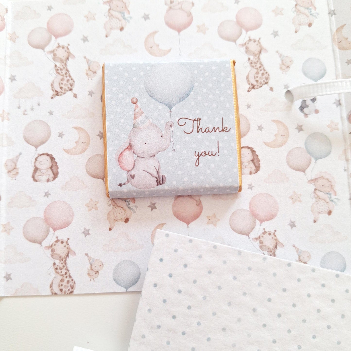 Personalised Baby Elephant 1st Birthday Favours for Boys – Chocolate Treats