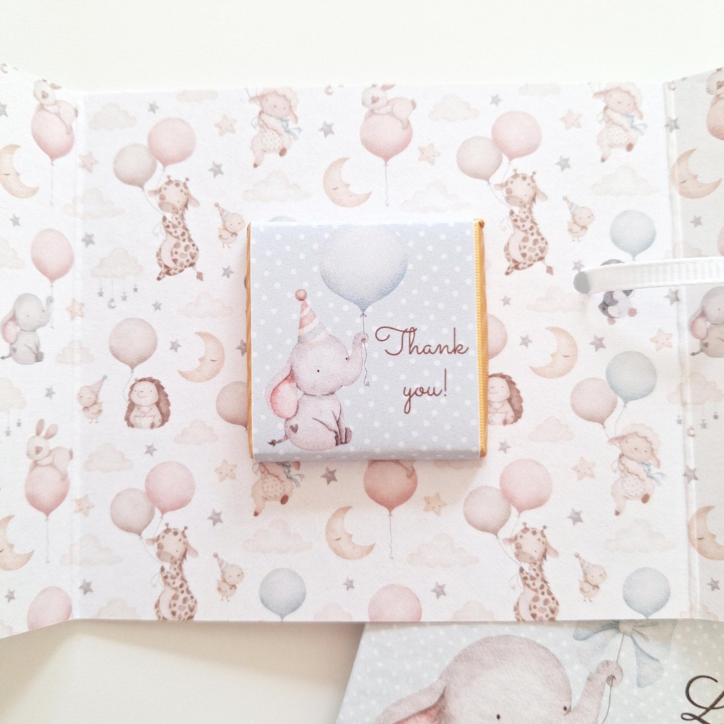 Personalised Baby Elephant 1st Birthday Favours for Boys – Chocolate Treats