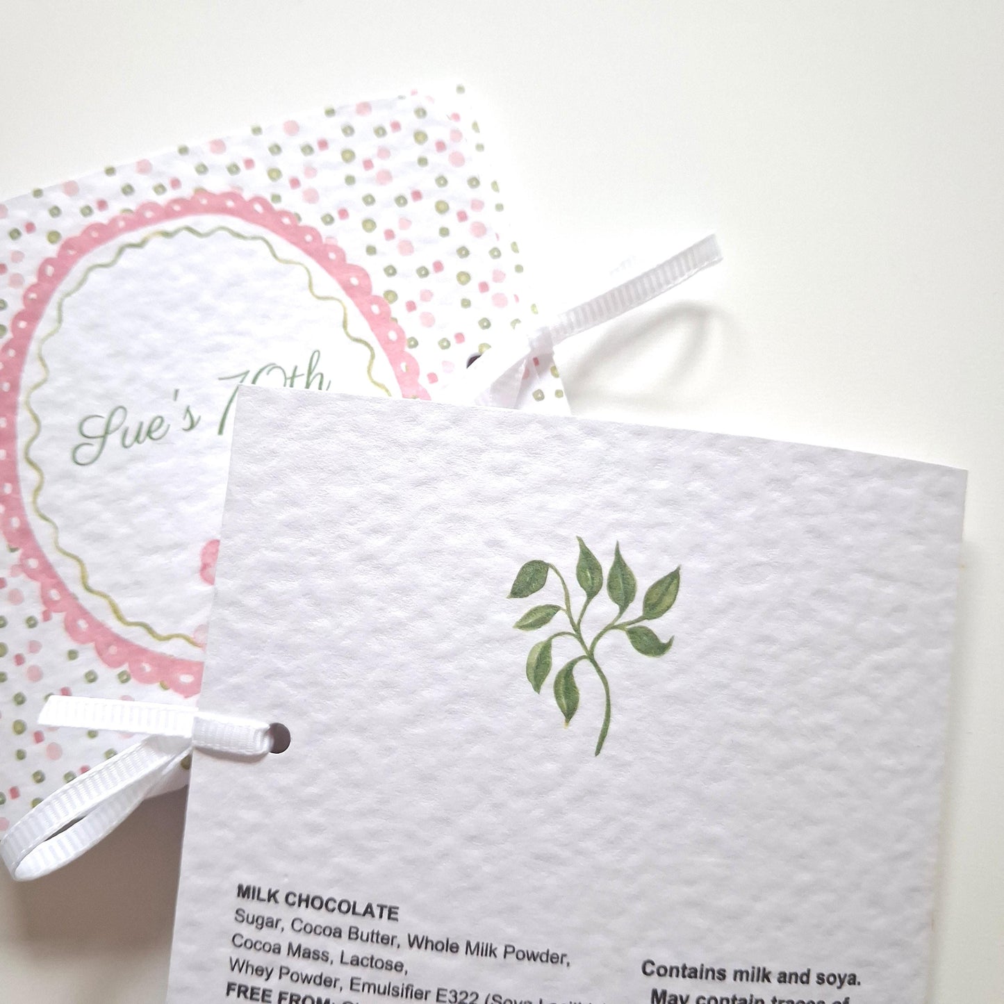 Personalised Pink Floral Milestone Birthday Favours – Chocolate Thank-You Treats