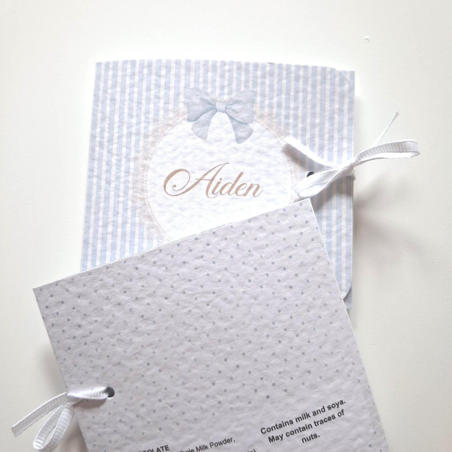 Personalised Welcome Baby Boy Favours – Chocolate Thank-You Treats