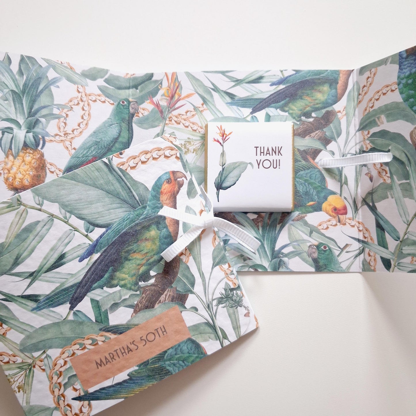Personalised Tropical Birthday Favours – Chocolate Thank-You Treats