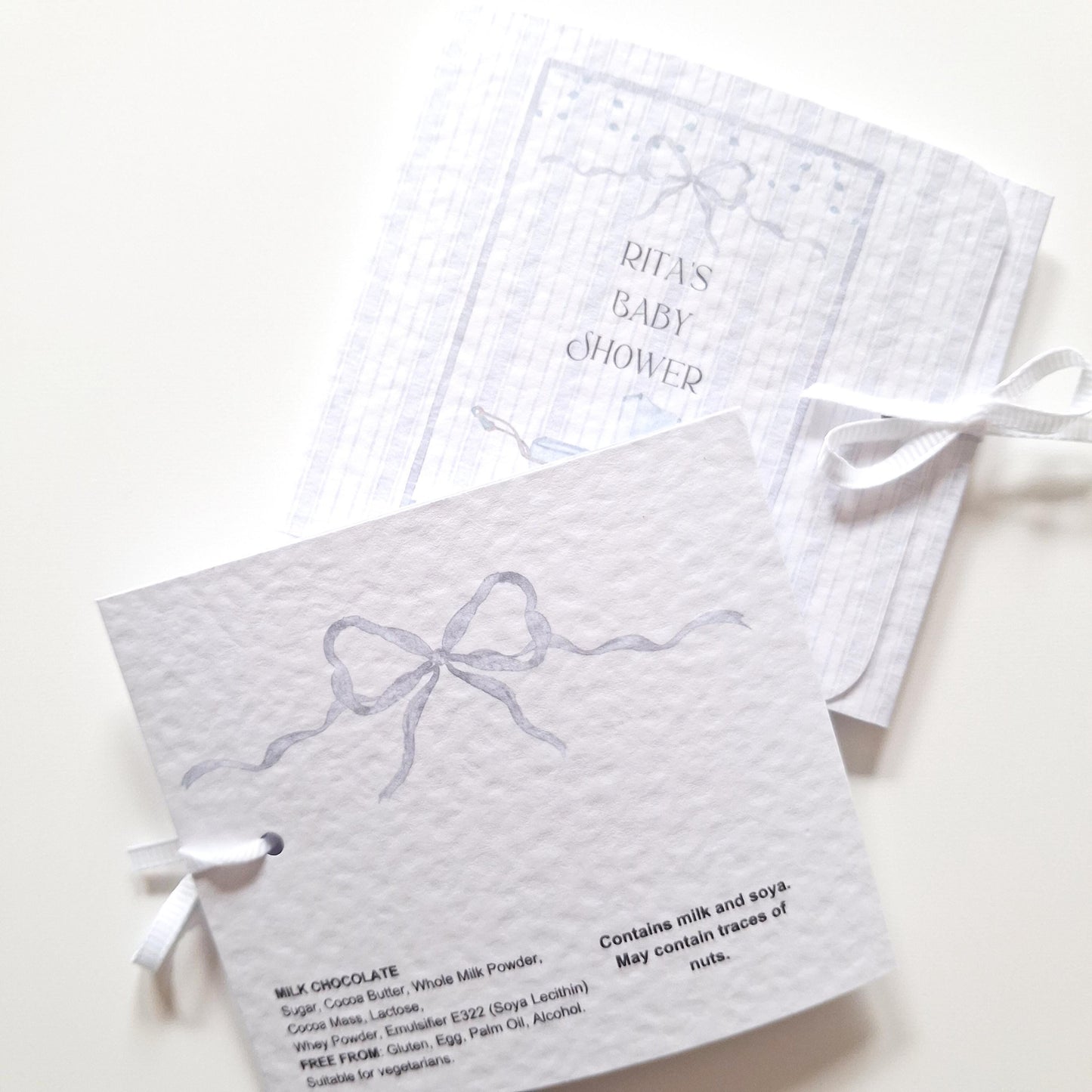 Personalised Baby Shower Favours for Boys – Soft Blue Chocolate Thank-You Treats