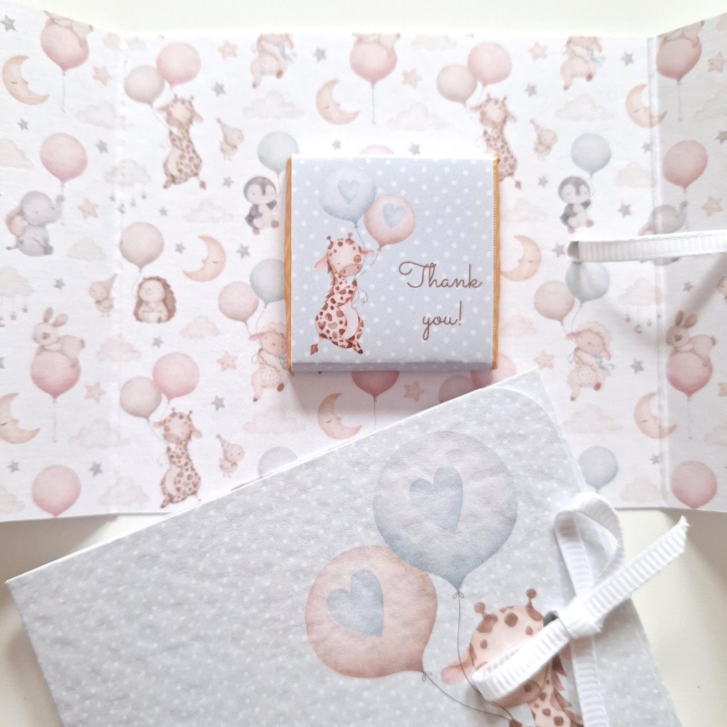 Personalised Baby Giraffe 1st Birthday Favours for Boys – Chocolate Treats