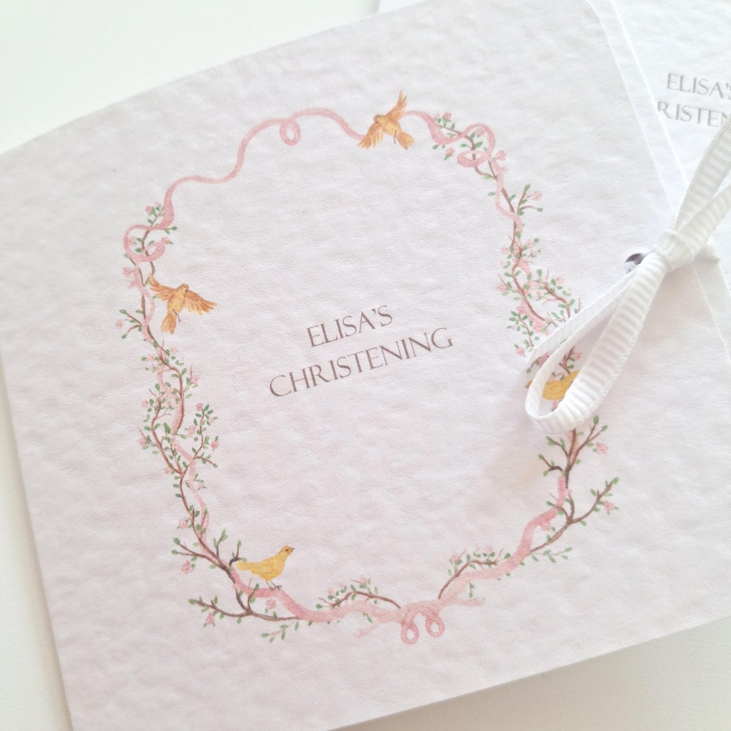 Girls’ Christening Favours – Personalised Floral Chocolate Treats
