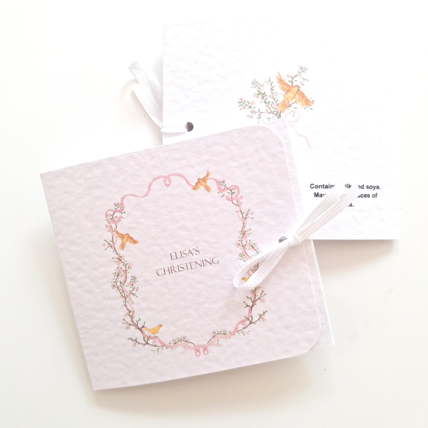 Girls’ Christening Favours – Personalised Floral Chocolate Treats