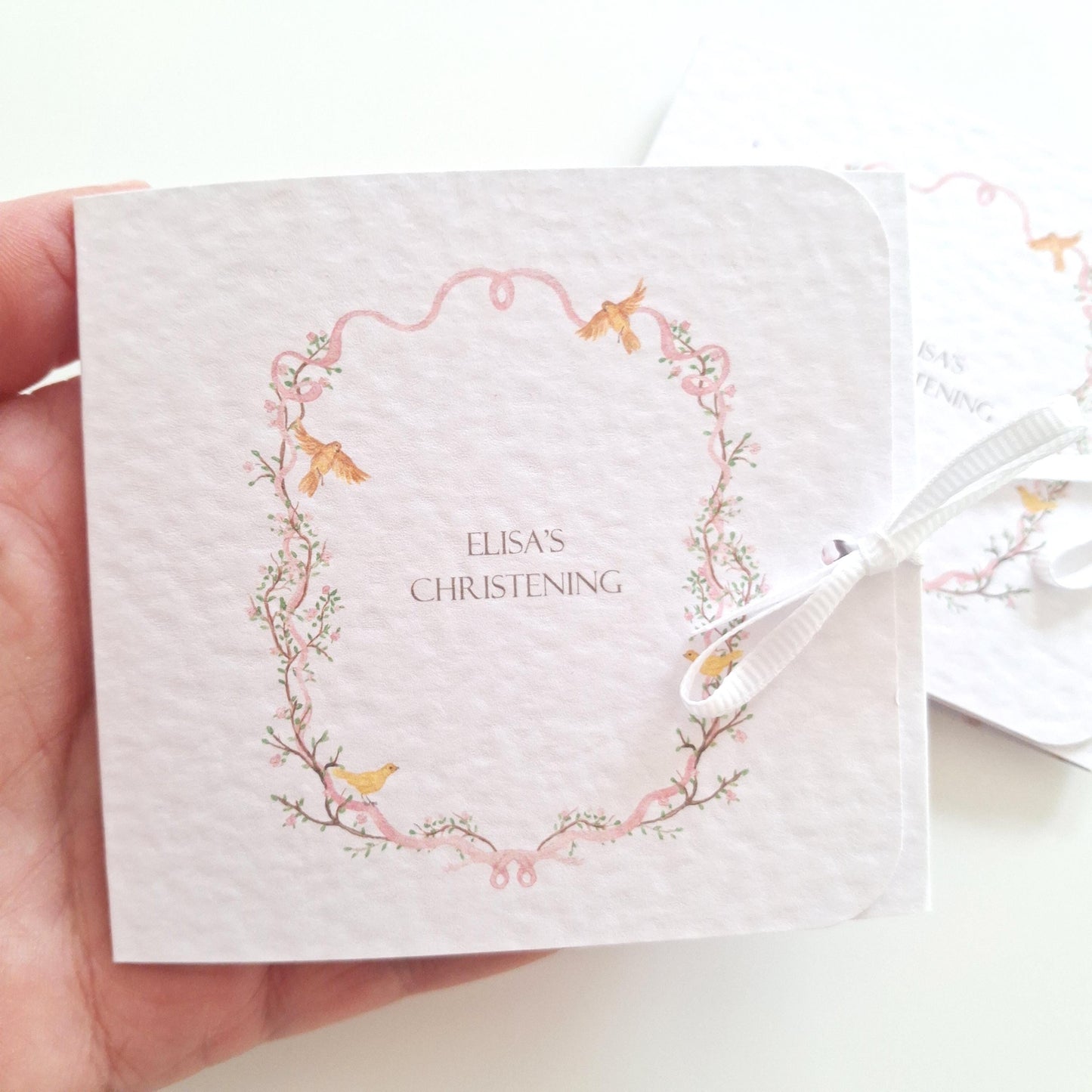Girls’ Christening Favours – Personalised Floral Chocolate Treats