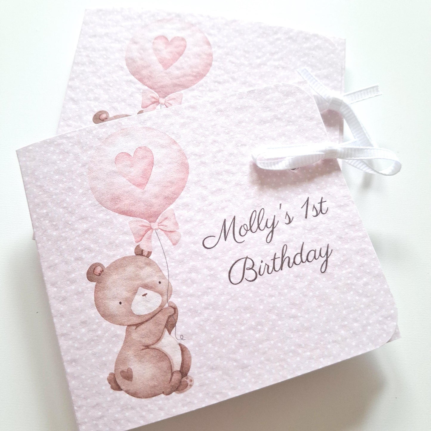 Baby Bear 1st Birthday Favours – Personalised Chocolate Treats for Girls