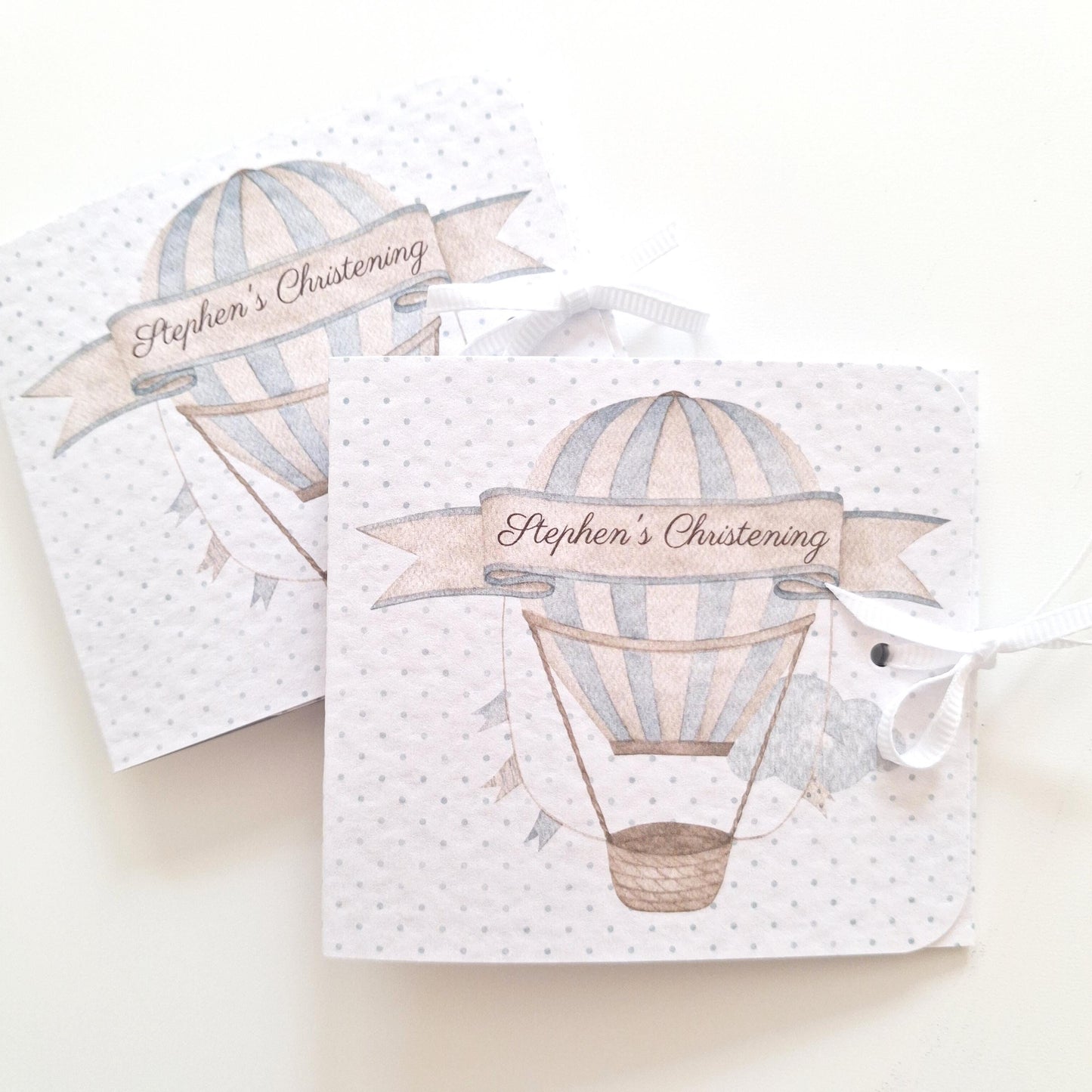 Blue Hot Air Balloon Christening Favours – Personalised Chocolate Gifts