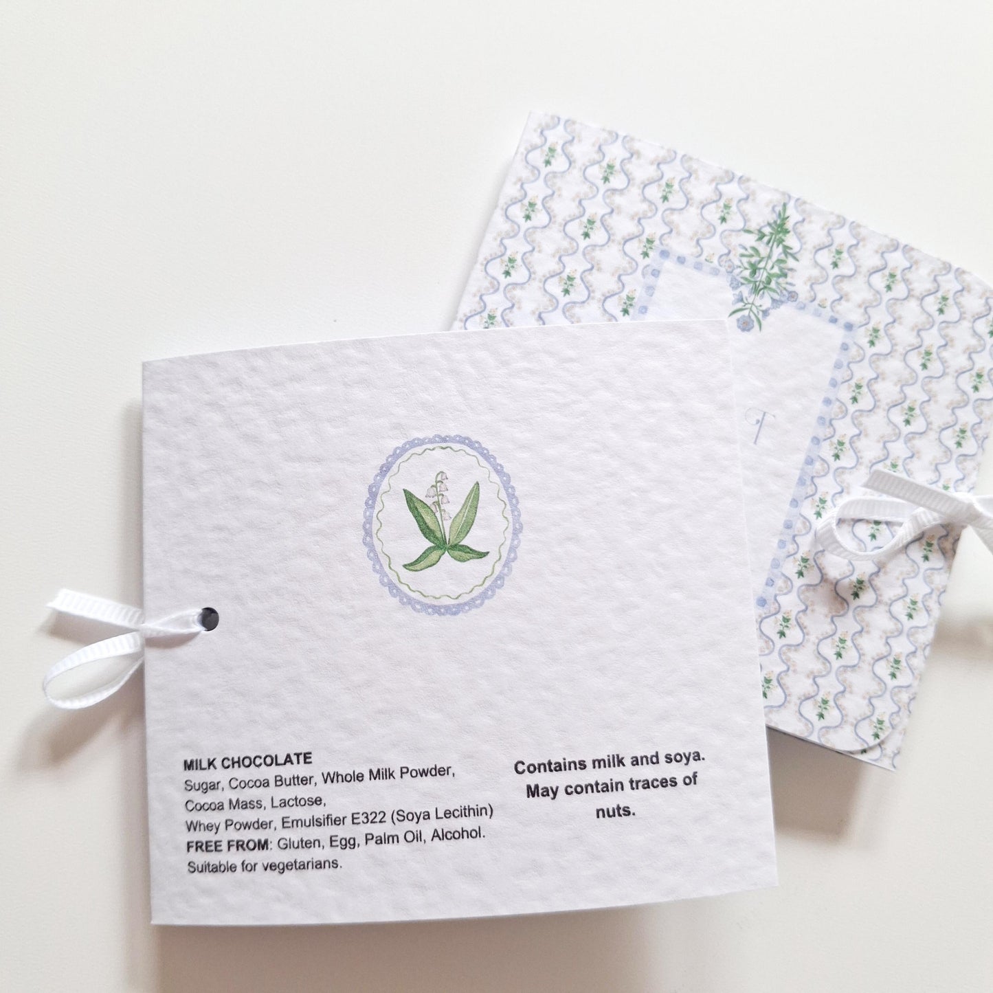 Blue Botanical Wedding Favours – Personalised Chocolate Gifts