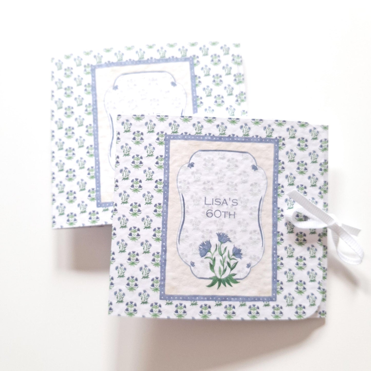 Personalised Milestone Birthday Favours – Floral Blue Chocolate Treats