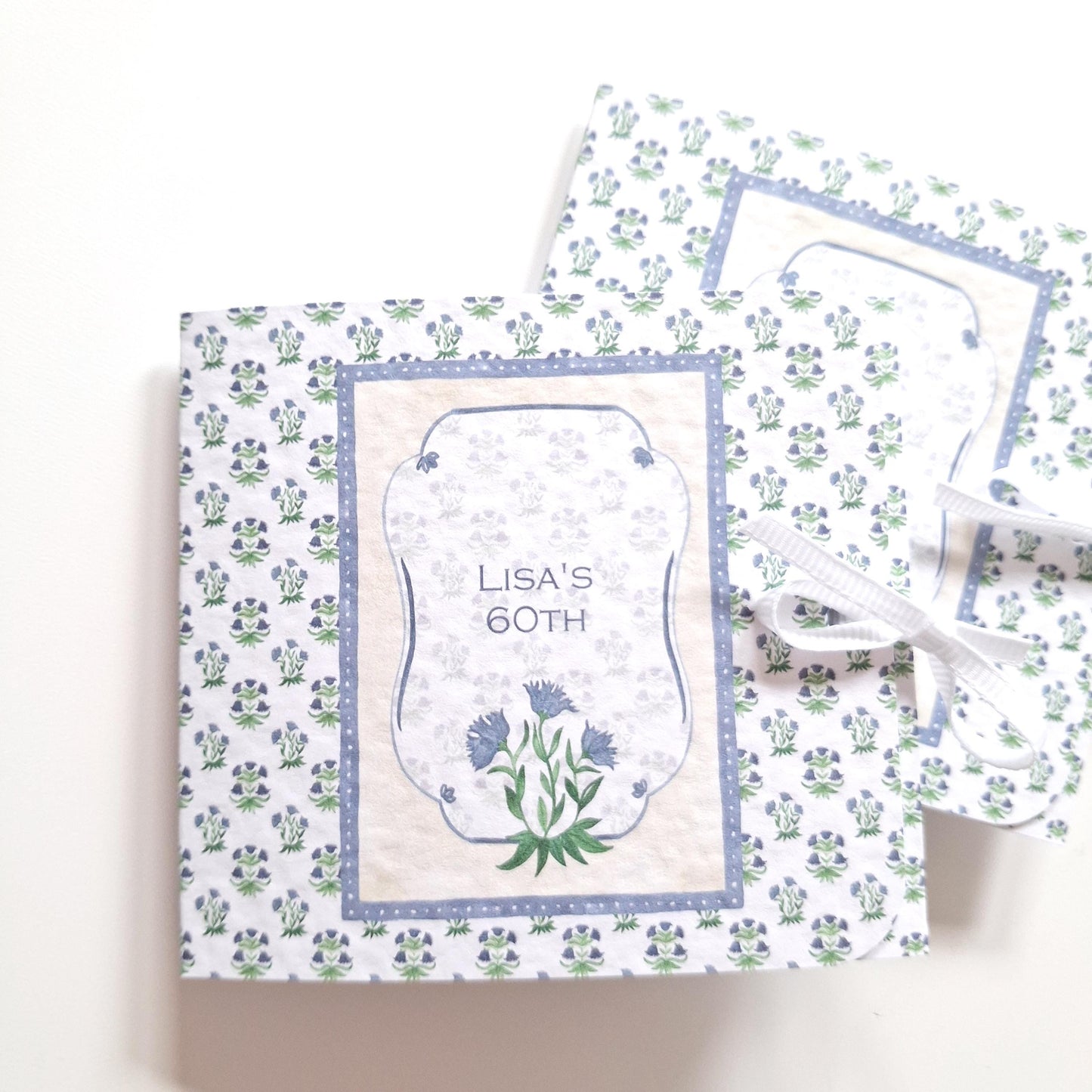 Personalised Milestone Birthday Favours – Floral Blue Chocolate Treats