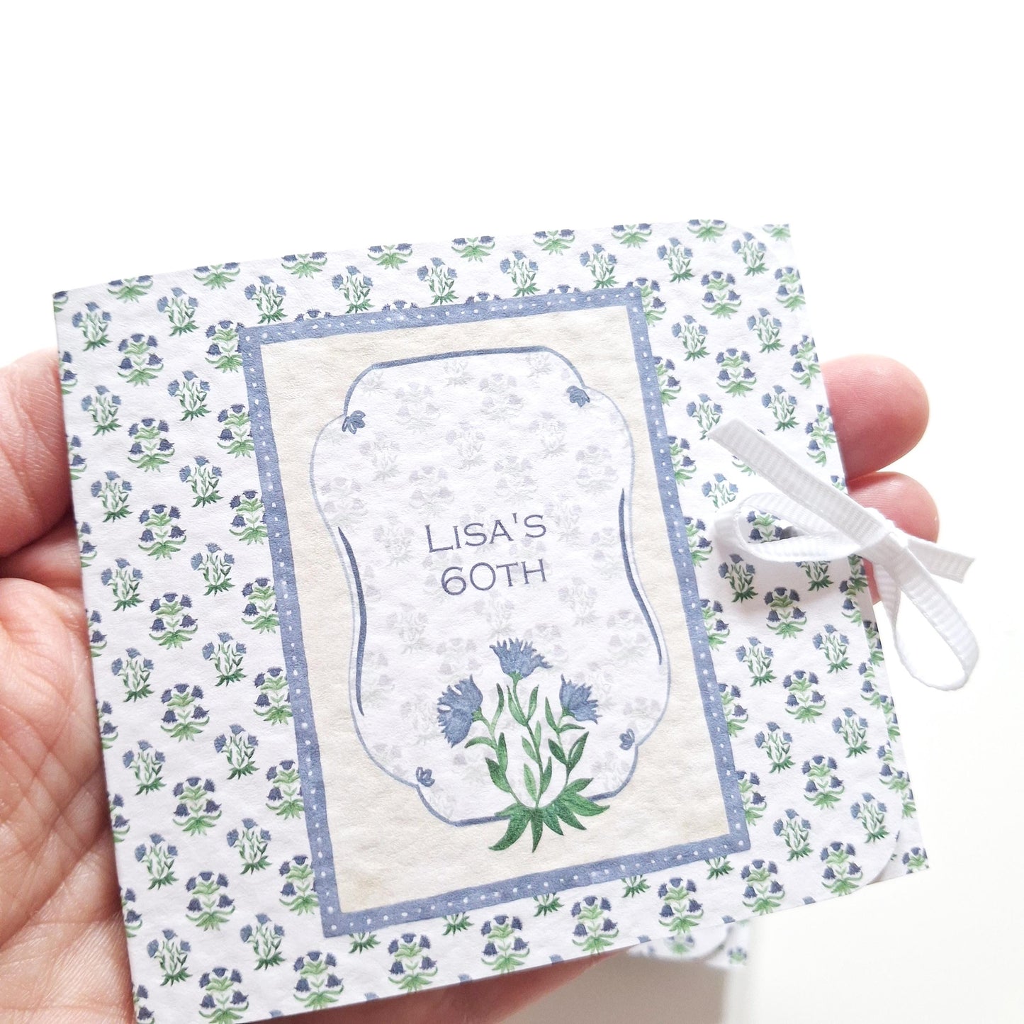 Personalised Milestone Birthday Favours – Floral Blue Chocolate Treats