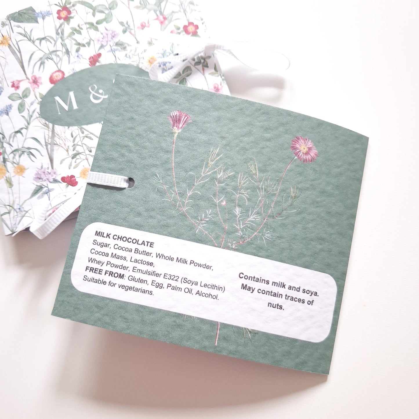Personalised Botanical Wedding Favours – Chocolate Thank-You Treats