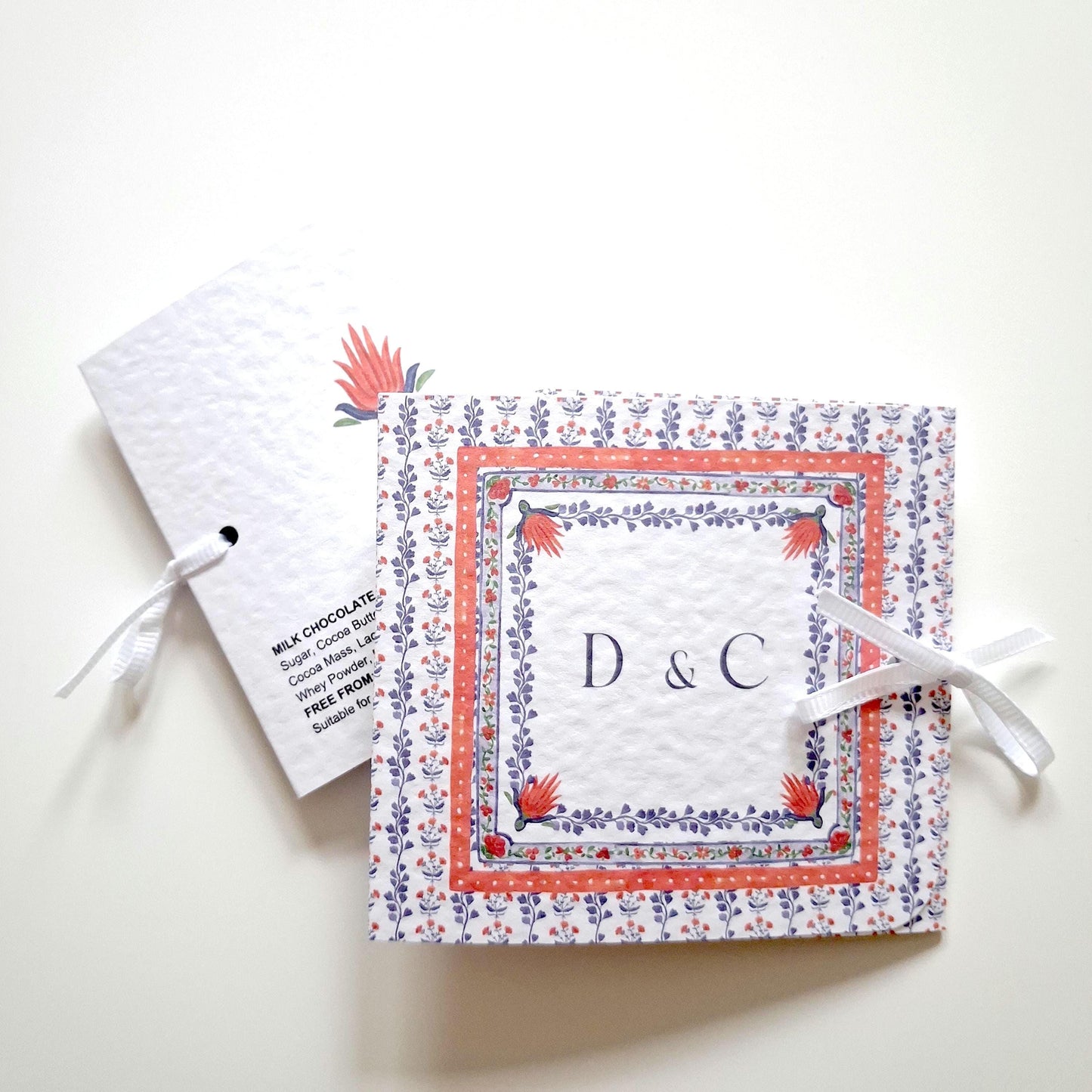 Personalised Floral Wedding Favours – Chocolate Thank-You Treats