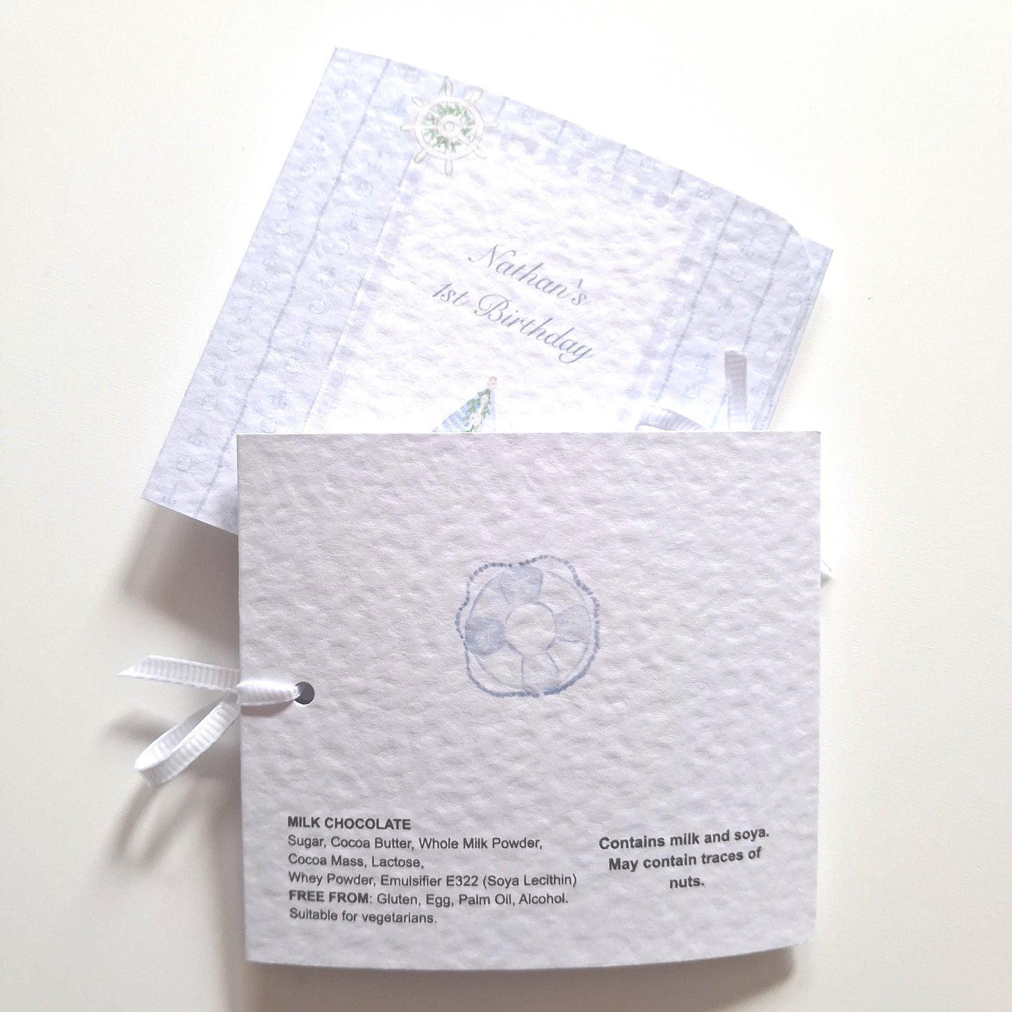 Personalised Nautical 1st Birthday Favours for Boys – Chocolate Treats
