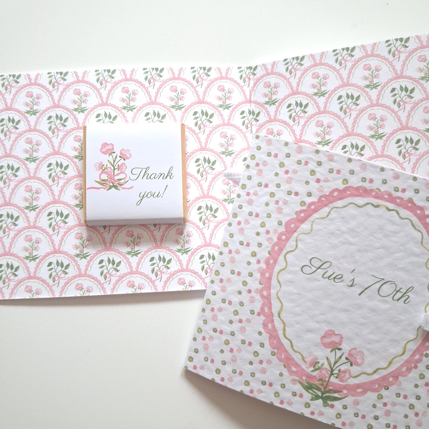 Personalised Pink Floral Milestone Birthday Favours – Chocolate Thank-You Treats