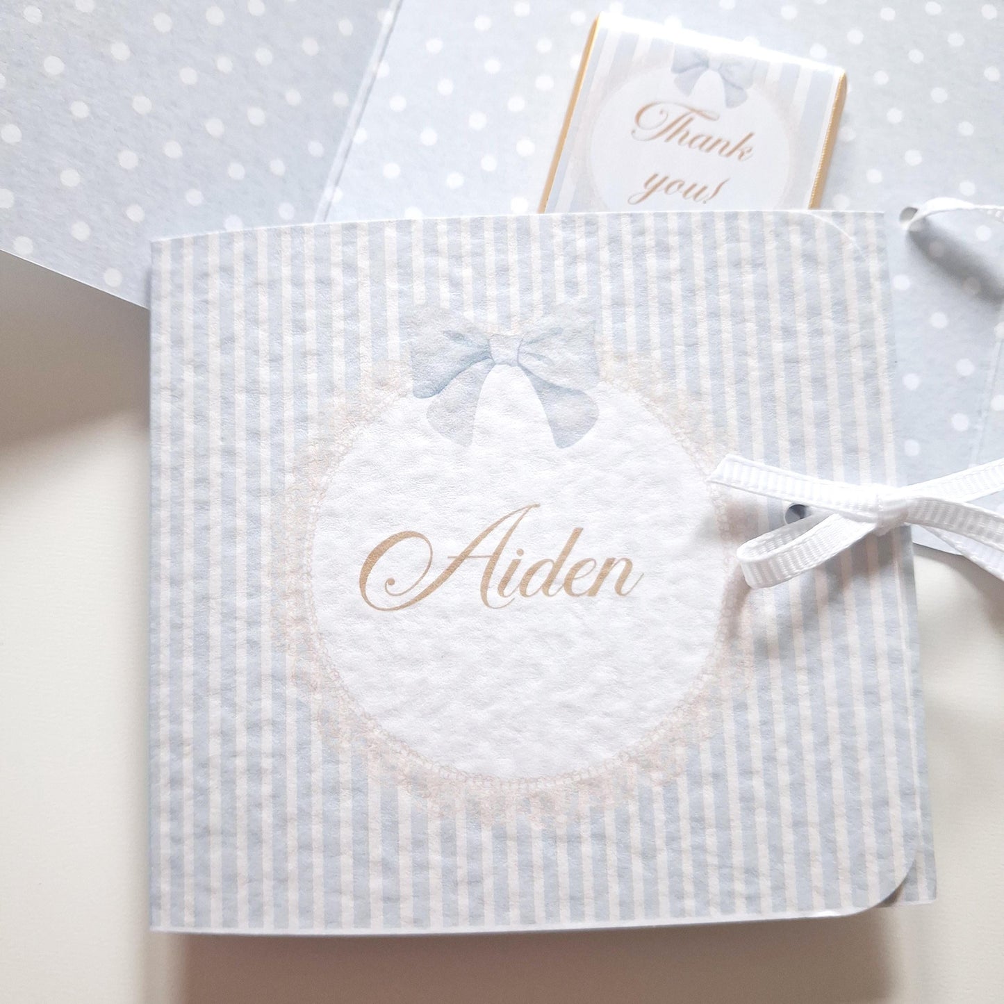 Personalised Welcome Baby Boy Favours – Chocolate Thank-You Treats