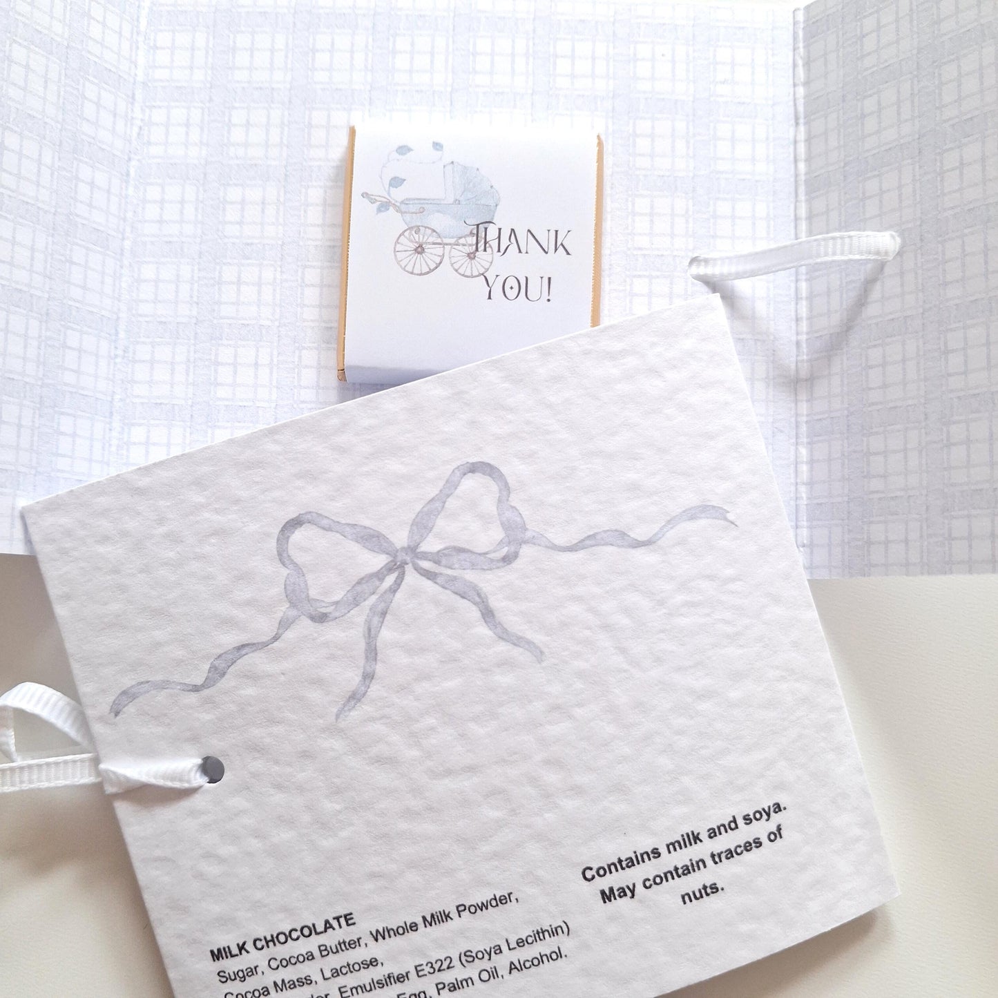Personalised Baby Shower Favours for Boys – Soft Blue Chocolate Thank-You Treats