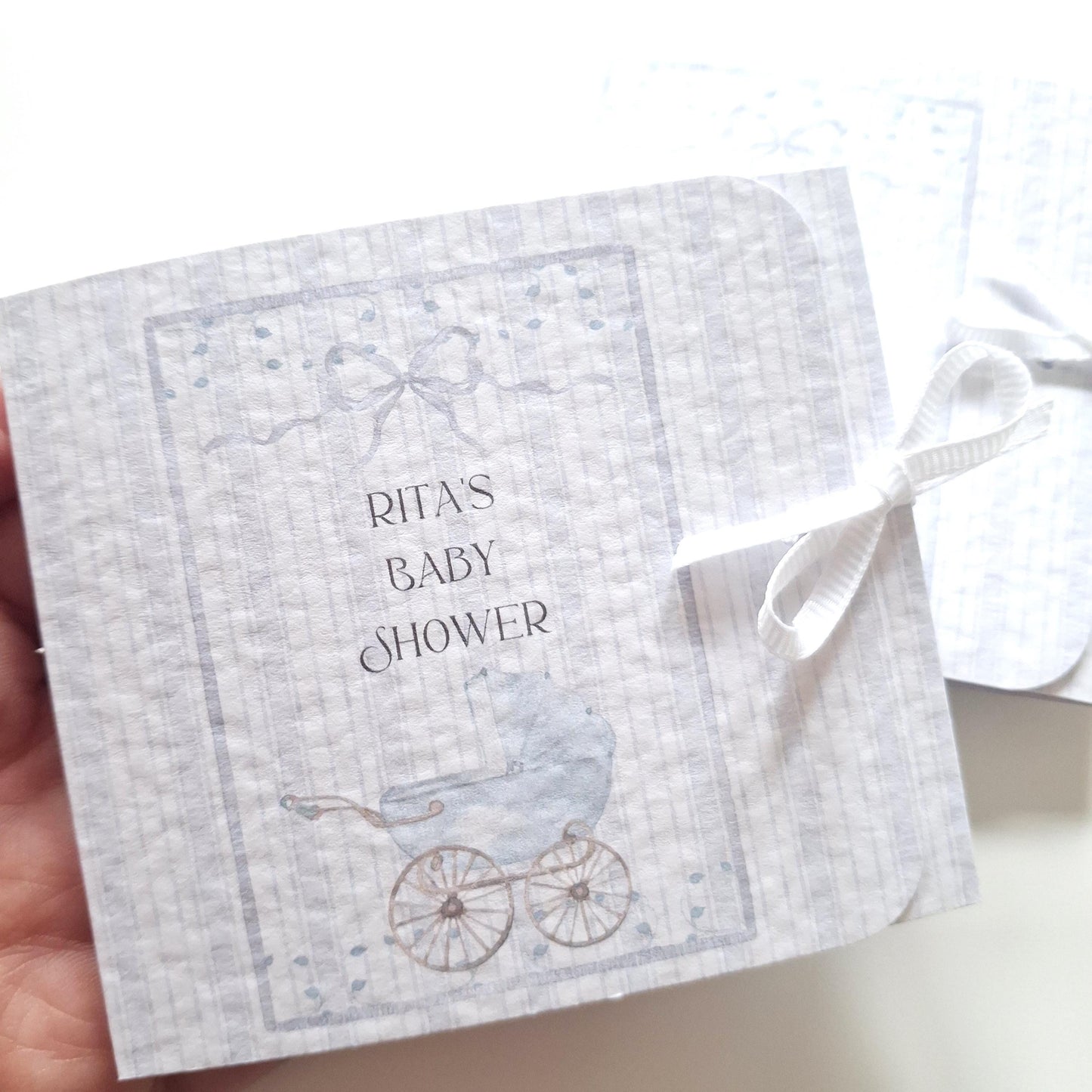 Personalised Baby Shower Favours for Boys – Soft Blue Chocolate Thank-You Treats