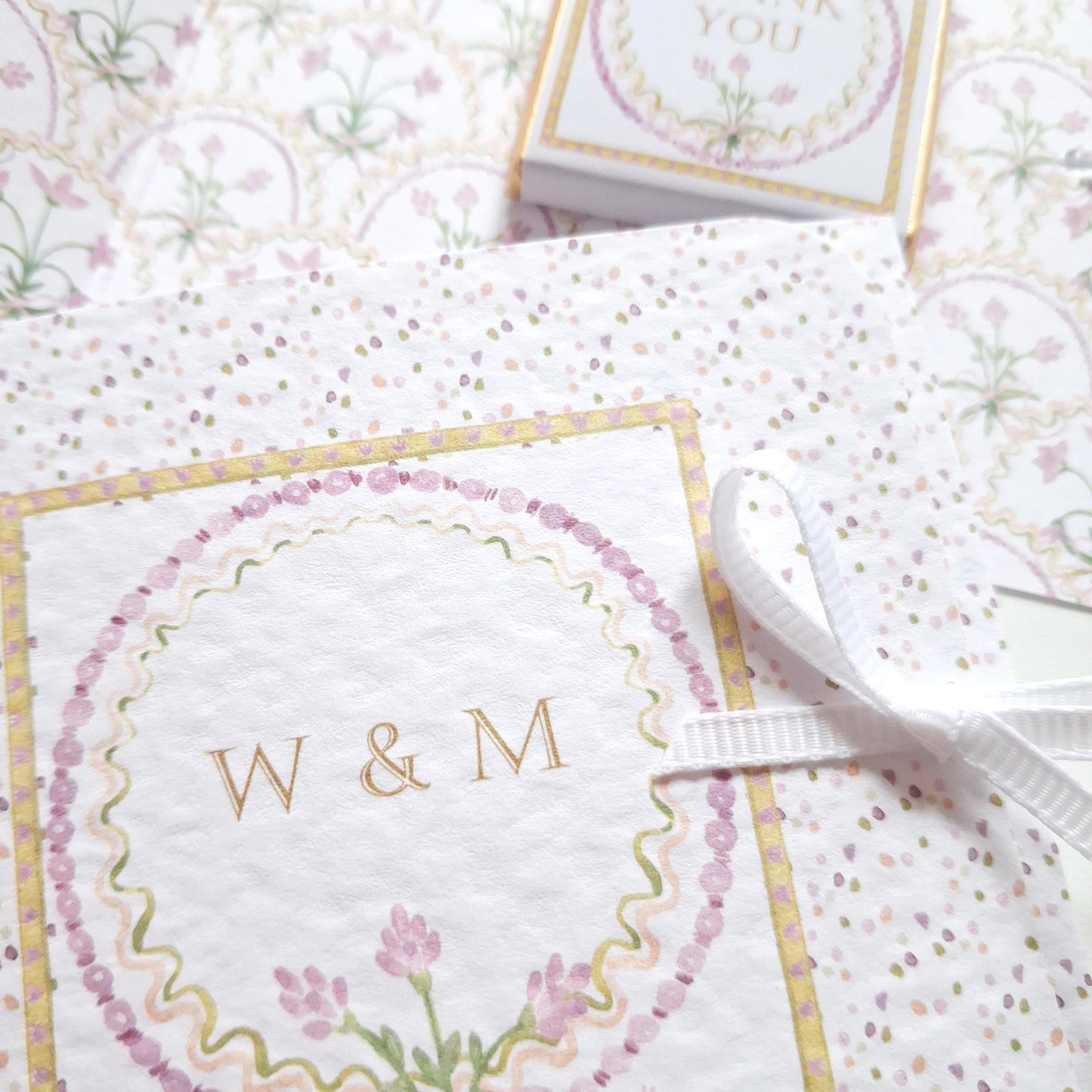 Lilac Floral Wedding Favours with Chocolate – Personalised Guest Gifts