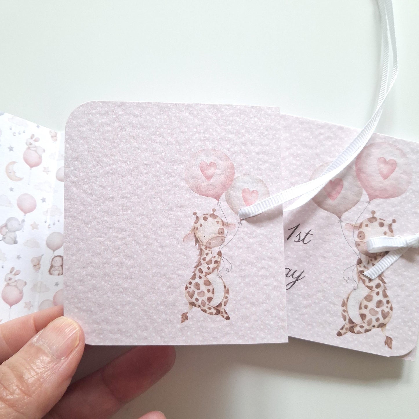 Personalised Baby Giraffe 1st Birthday Favours for Girls – Chocolate Treats