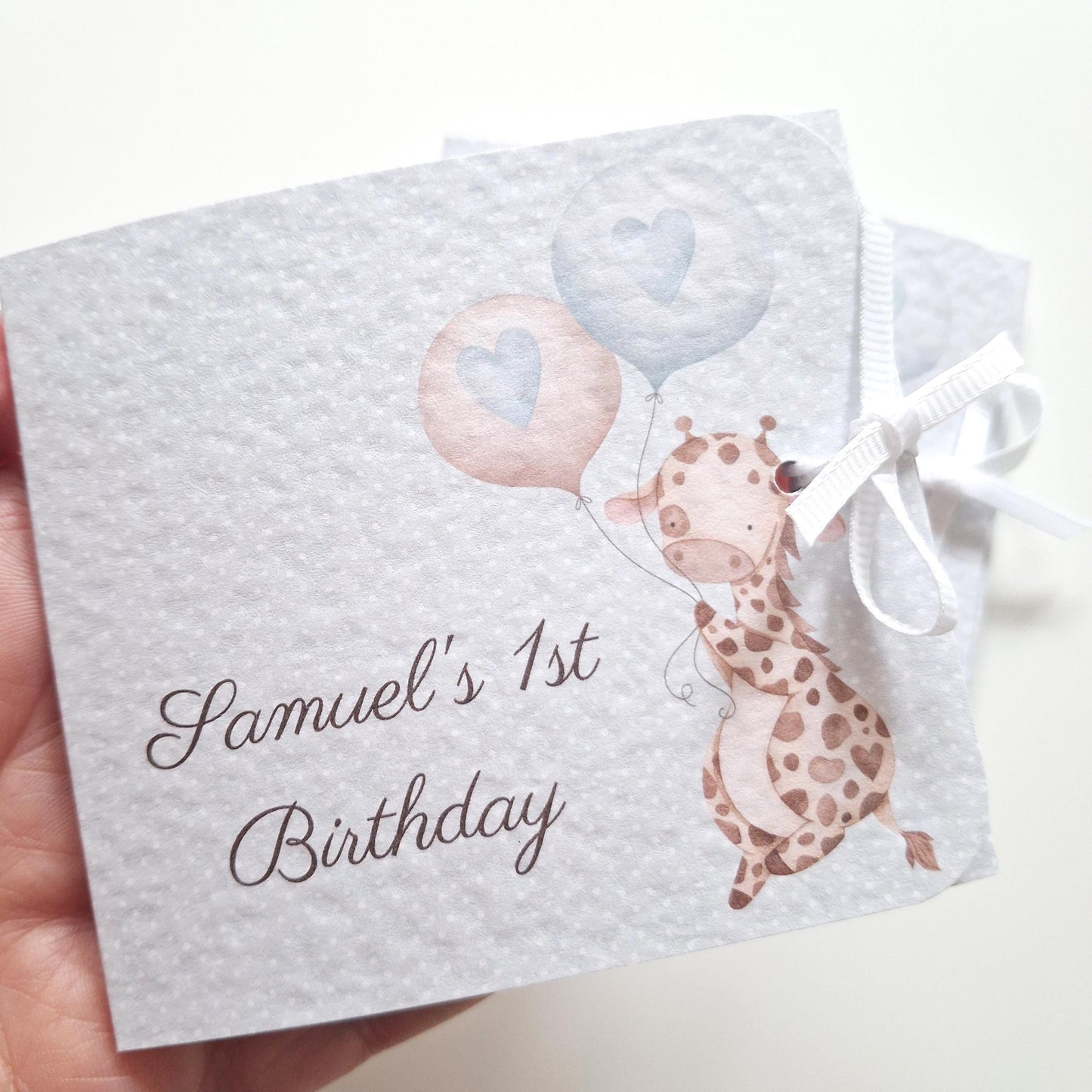 Personalised Baby Giraffe 1st Birthday Favours for Boys – Chocolate Treats