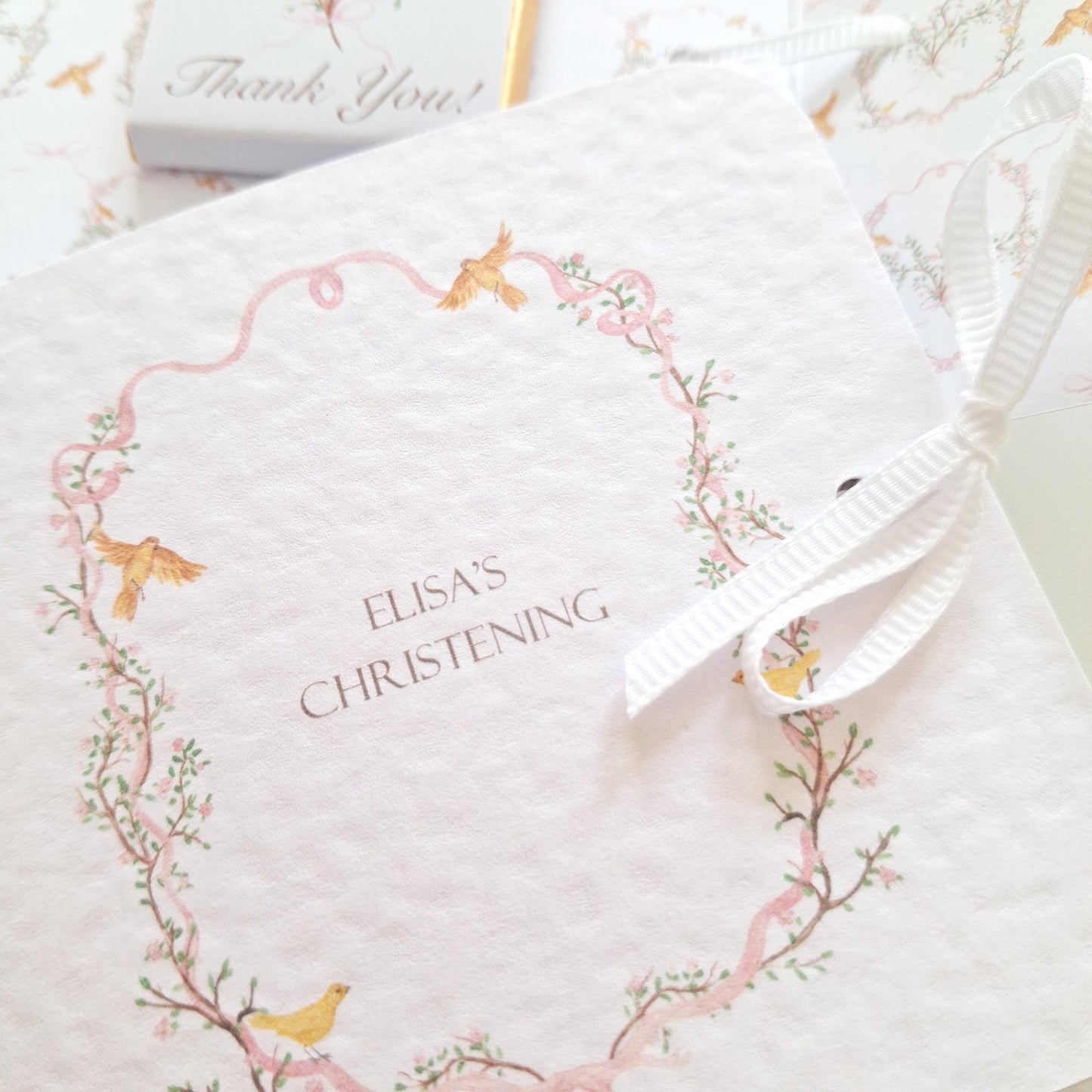 Girls’ Christening Favours – Personalised Floral Chocolate Treats