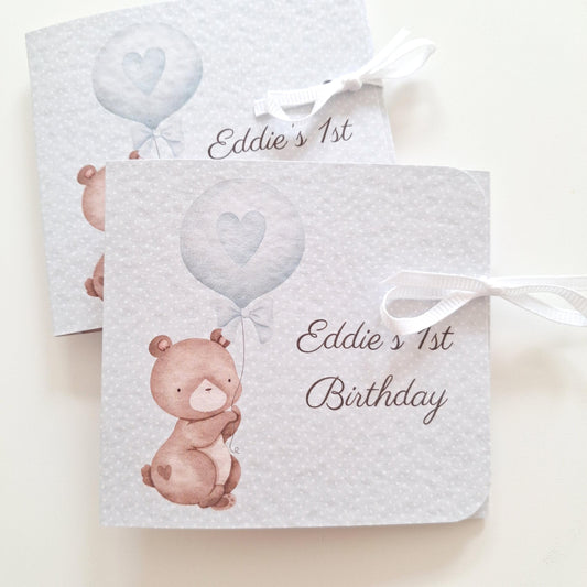 Personalised Baby Bear 1st Birthday Favours for Boys – Chocolate Treats