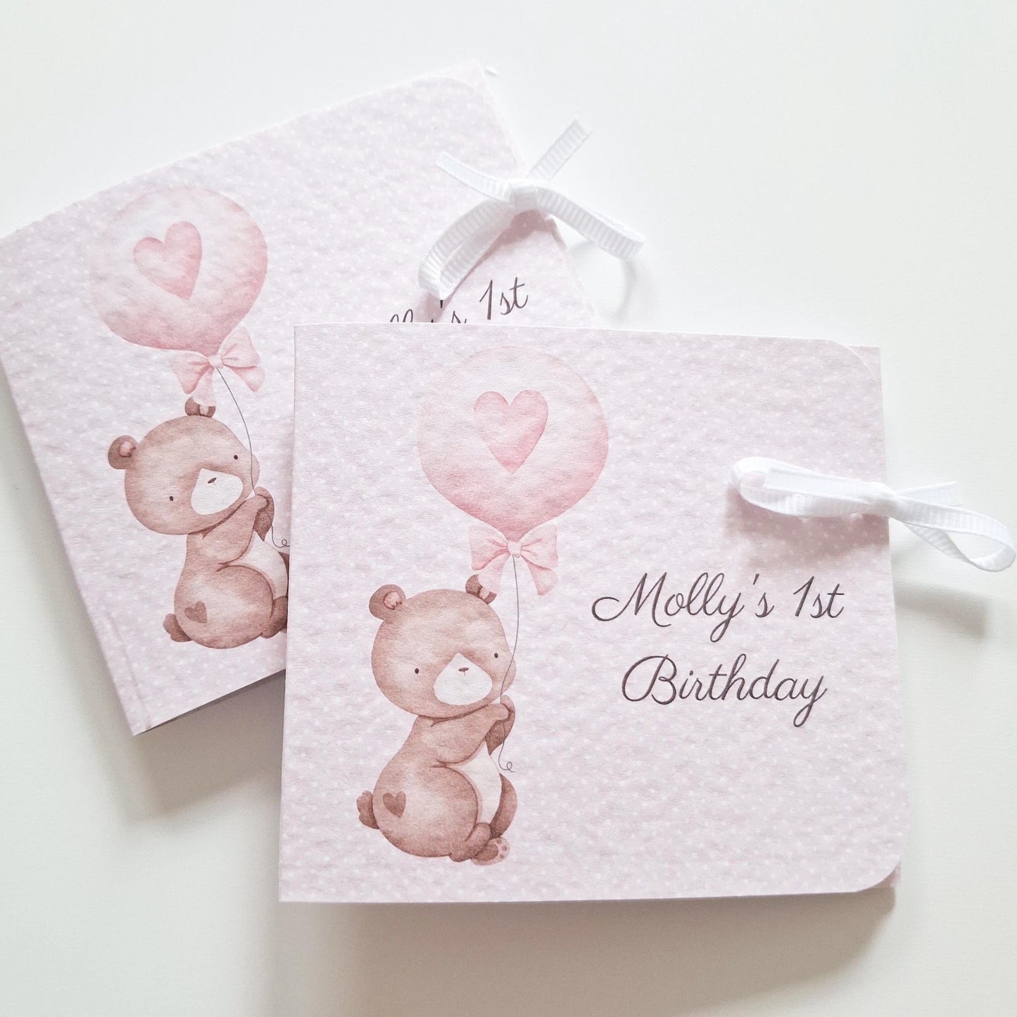 Baby Bear 1st Birthday Favours – Personalised Chocolate Treats for Girls