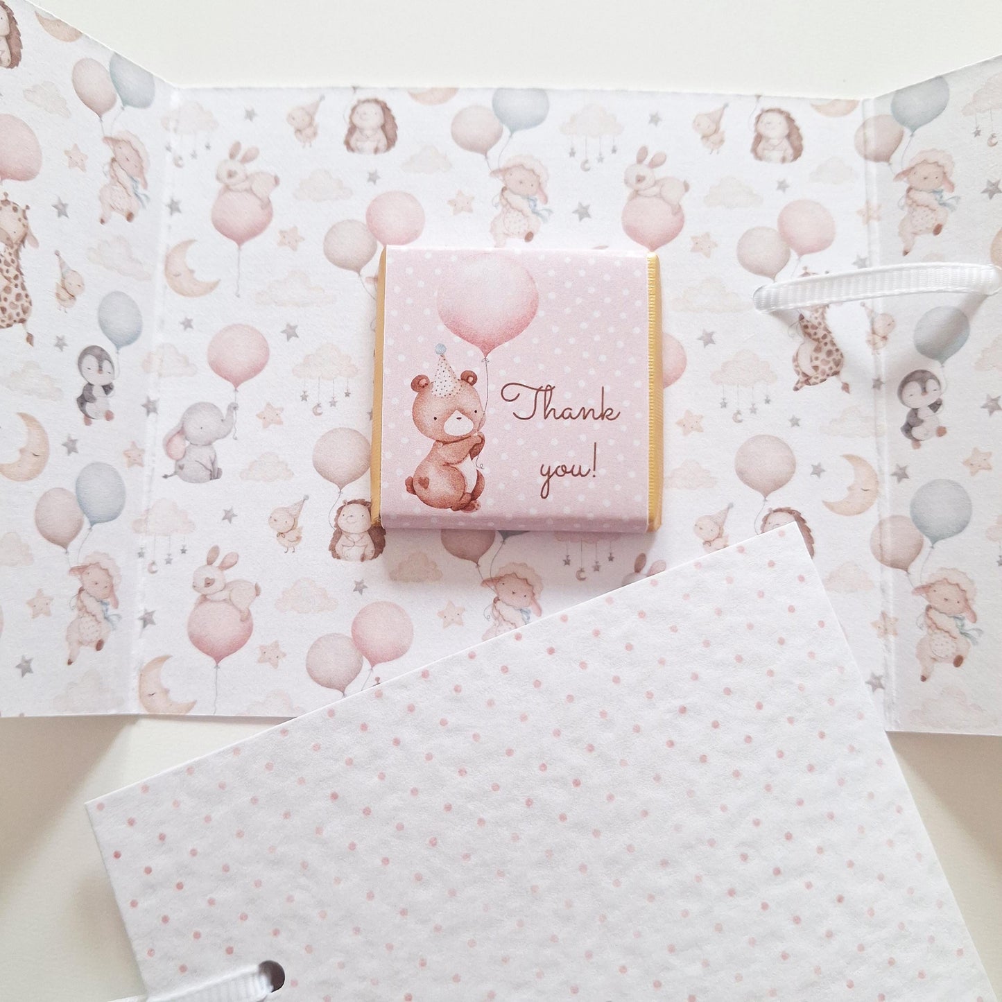 Baby Bear 1st Birthday Favours – Personalised Chocolate Treats for Girls