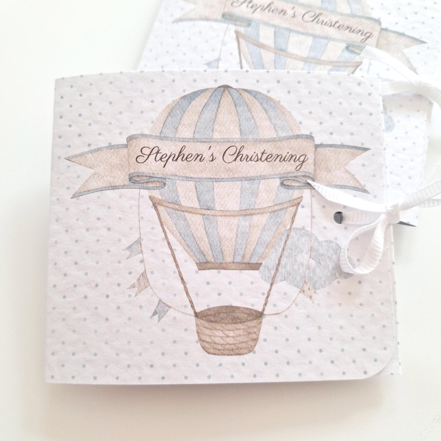 Blue Hot Air Balloon Christening Favours – Personalised Chocolate Gifts