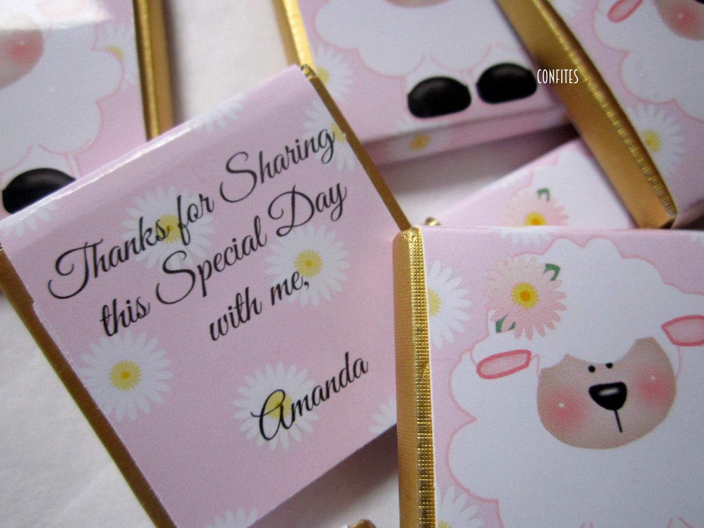 Lamb Chocolate Favours – Personalised Pack of 25