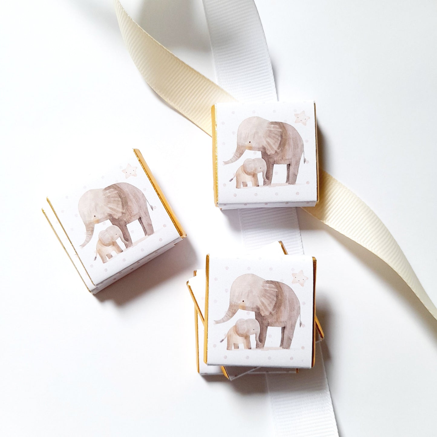 Personalized Baby Shower Mama Elephant Chocolate Favours – Party Bag Fillers (Pack of 25)