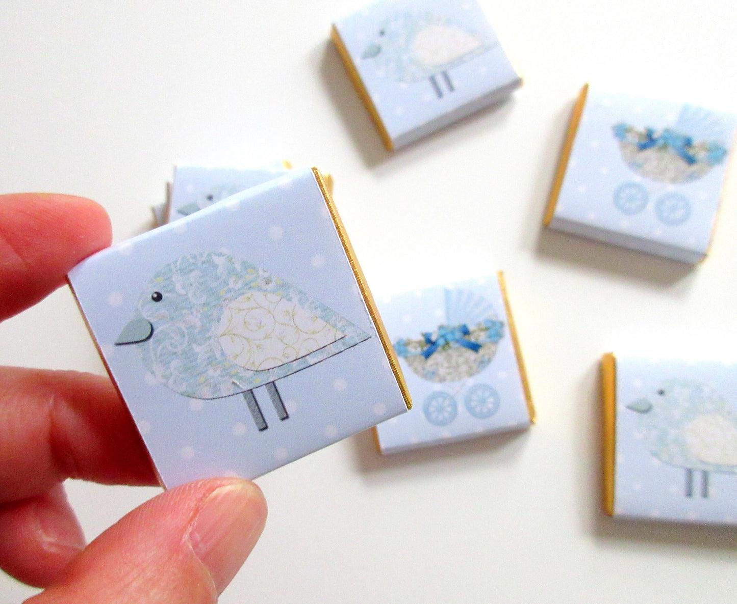 Personalized Boy Blue Baby Shower Chocolate Favours – Pastel Blue Guest Favours (Pack of 25)