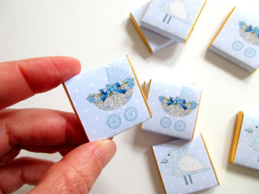 Personalized Boy Blue Baby Shower Chocolate Favours – Pastel Blue Guest Favours (Pack of 25)