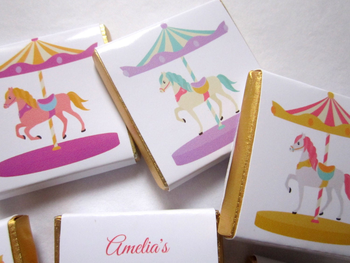 Personalized Horse Carousel Chocolate Favours – Custom Party Favours (Pack of 25 pcs)