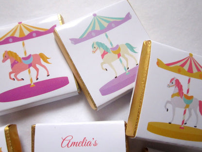 Personalized Horse Carousel Chocolate Favours – Custom Party Favours (Pack of 25 pcs)