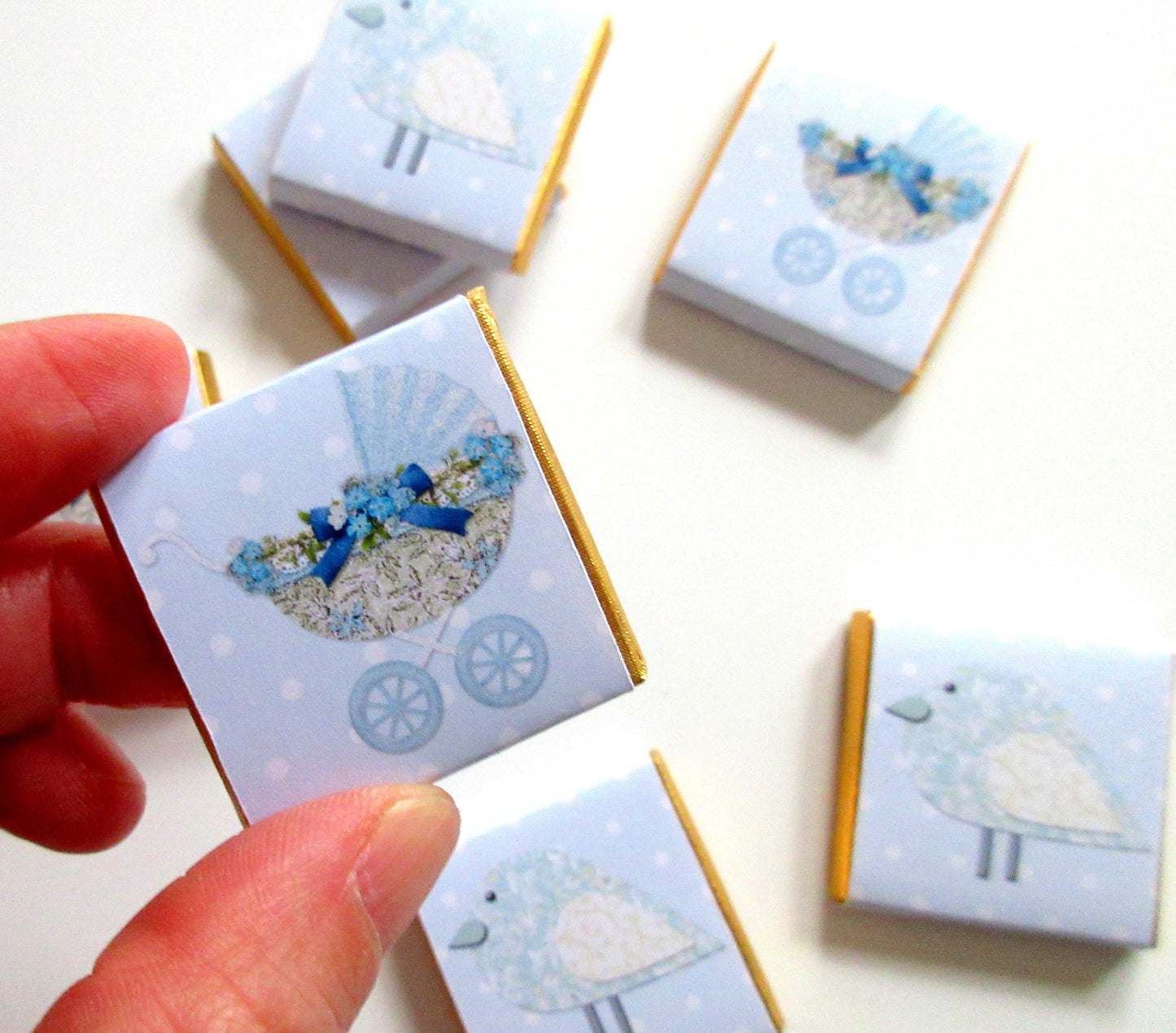 Personalized Boy Blue Baby Shower Chocolate Favours – Pastel Blue Guest Favours (Pack of 25)