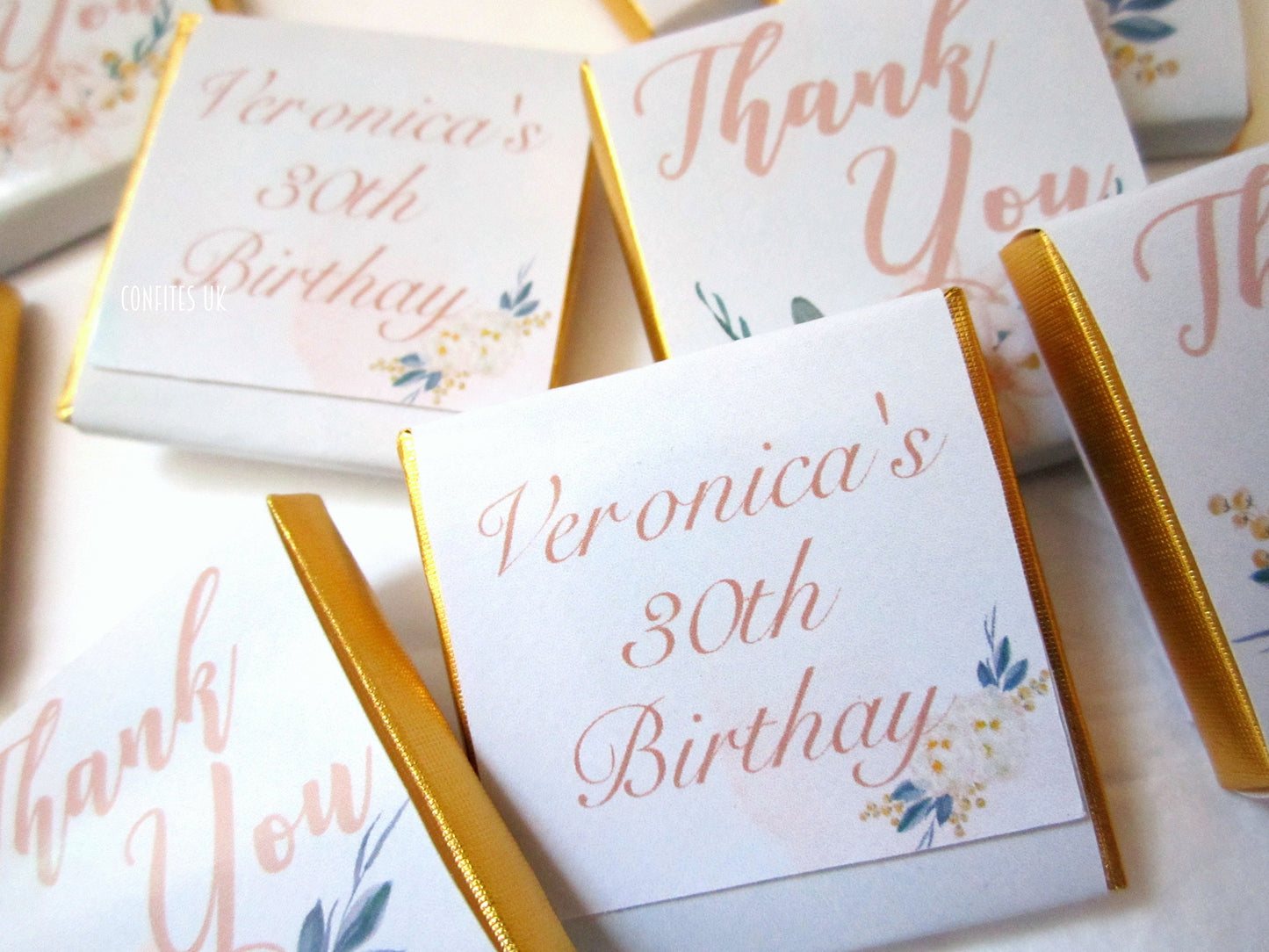 Personalized Thank You Pastel Colours Chocolate Favours – Custom Guest Favours (Pack of 25)