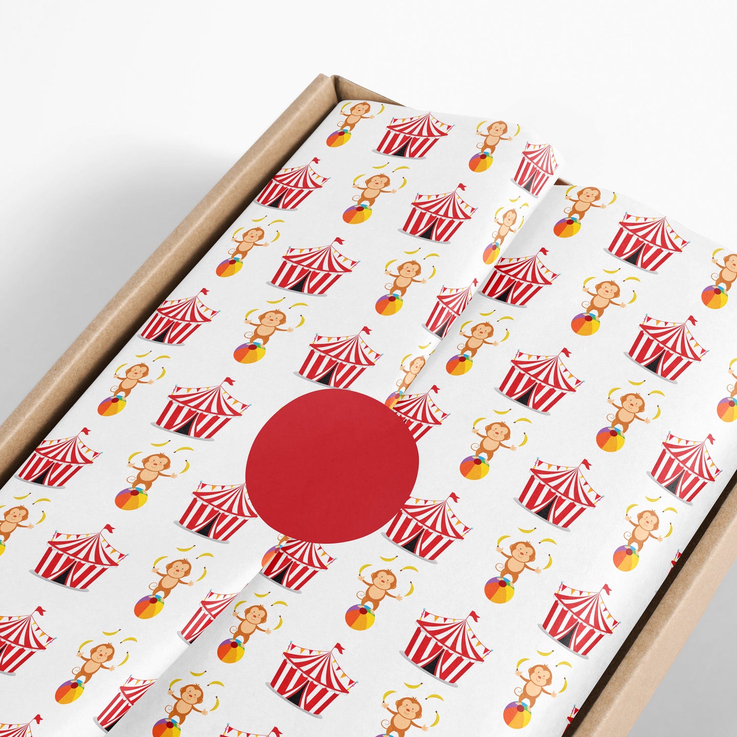 Circus Theme Gift Wrap – Colorful Carnival Wrapping Paper Sheet (Large Size)