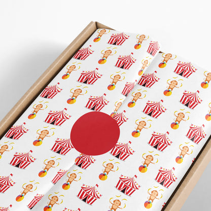 Circus Theme Gift Wrap – Colorful Carnival Wrapping Paper Sheet (Large Size)
