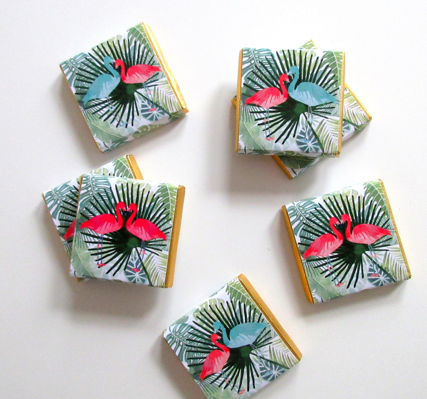 Personalized Wedding Tropical Flamingos Chocolate Favours – Custom Party Favours (Pack of 25)