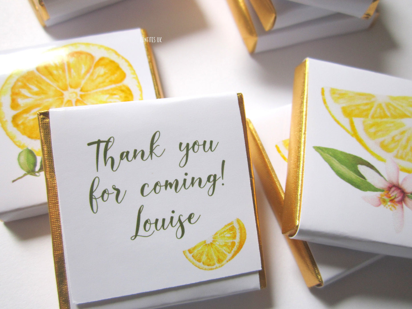 Personalized Lemon-Themed Chocolate Favours – Wedding & Birthday Party Gifts, Pack of 25