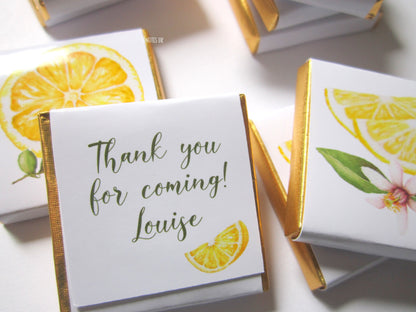 Personalized Lemon-Themed Chocolate Favours – Wedding & Birthday Party Gifts, Pack of 25