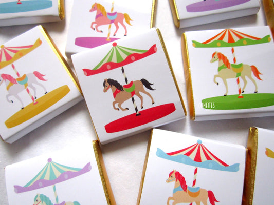 Personalized Horse Carousel Chocolate Favours – Custom Party Favours (Pack of 25 pcs)