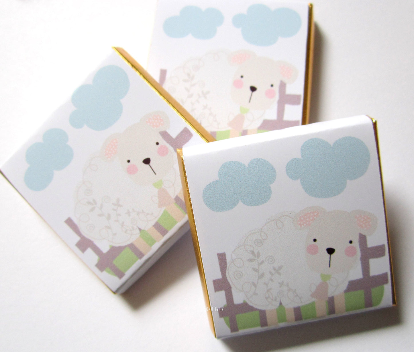 Personalized Baby Lamb Chocolate Favours – Cute Lamb Party Favours for Baby Shower, Christening, and Birthday (Pack of 25)
