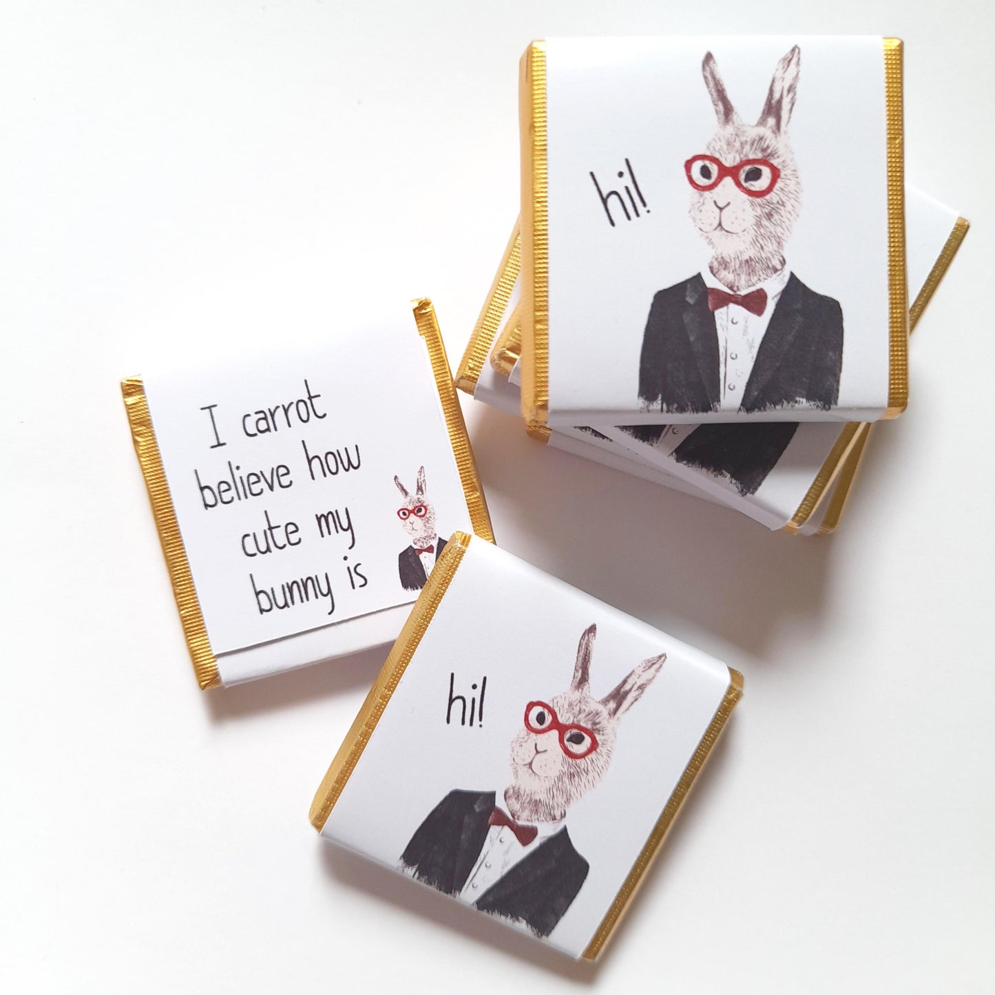 Personalized Bunny Boy Chocolate Favours – Fun Birthday Party Favours (Pack of 25)