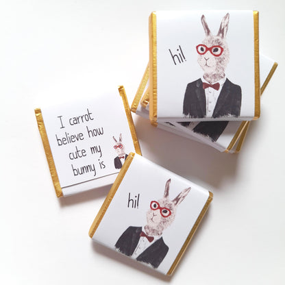 Personalized Bunny Boy Chocolate Favours – Fun Birthday Party Favours (Pack of 25)